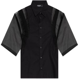 Dsquared2, Heren, Overhemden, Zwart, Maat: XL Katoen,