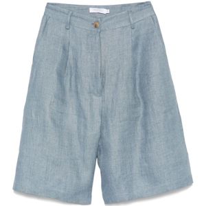 Barba, Dames, Korte broeken, Blauw, Maat: 2XS Linnen,