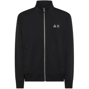 Sun68, Heren, Sweatshirts & Hoodies, Zwart, Maat: S Fleece,