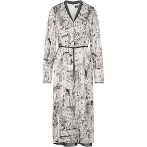 Marc Cain, Dames, Jurken, Grijs, Maat: M Leer,