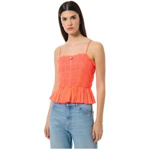 Manoush, Dames, Tops, Oranje, Maat: M Nylon,