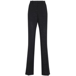 Tom Ford, Dames, Broeken, Zwart, Maat: XS Wol,