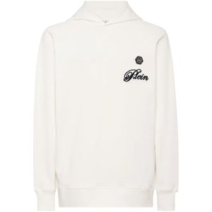 Philipp Plein, Heren, Sweatshirts & Hoodies, Beige, Maat: L Katoen,