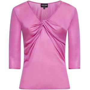 Giorgio Armani, Dames, Blouses & Shirts, Roze, Maat: XS Zijde,
