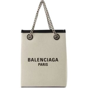 Balenciaga Katoenen Handtas met Afneembare Zak , Beige , Dames , Maat: ONE Size