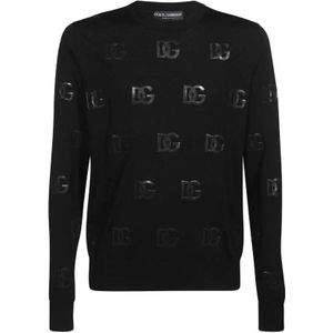 Dolce & Gabbana, Heren, Truien, Zwart, Maat: 2XL Wol,
