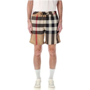 Burberry, Heren, Korte broeken, Beige, Maat: L Poliester,