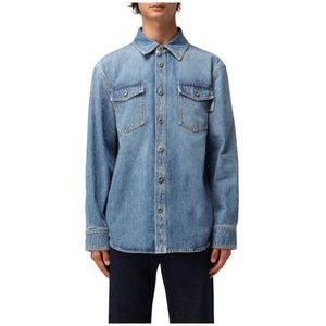 Bottega Veneta, Heren, Overhemden, Blauw, Maat: XL Denim,