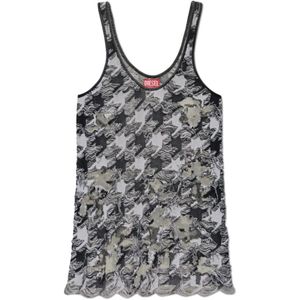 Diesel, Dames, Jurken, Grijs, Maat: M Katoen,