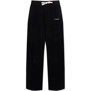 Palm Angels, Heren, Broeken, Zwart, Maat: L Corduroy,