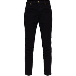 Versace Jeans Couture, Dames, Jeans, Zwart, Maat: W26 Leer,