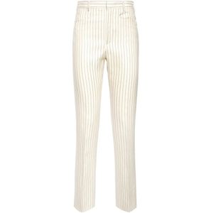 Tom Ford, Dames, Broeken, Beige, Maat: XS Zijde,