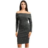 Guess, Dames, Jurken, Grijs, Maat: XS Viscose,