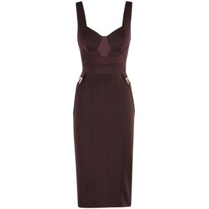 Elisabetta Franchi, Dames, Jurken, Bruin, Maat: XS