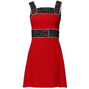Dolce & Gabbana, Dames, Jurken, Rood, Maat: 2XS Poliester,