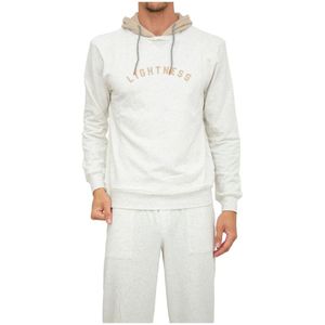 Eleventy, Heren, Sweatshirts & Hoodies, Beige, Maat: L Katoen,