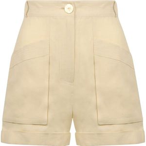 Le Kasha, Dames, Korte broeken, Beige, Maat: M Linnen,