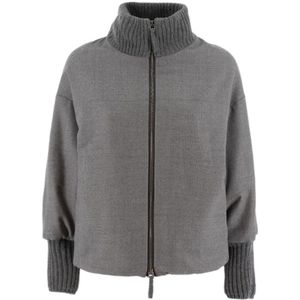 Le Tricot Perugia, Dames, Jassen, Grijs, Maat: XS Wol,