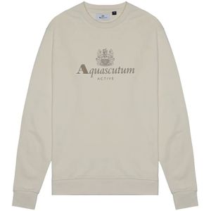 Aquascutum, Heren, Sweatshirts & Hoodies, Beige, Maat: 2XL Katoen,