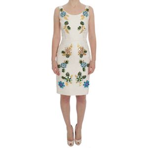Dolce & Gabbana - Midi Jurk - Wit - 73% Katoen 27% Zijde