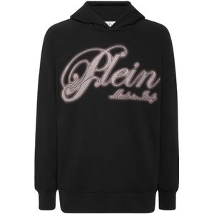 Philipp Plein, Heren, Sweatshirts & Hoodies, Zwart, Maat: L Katoen,