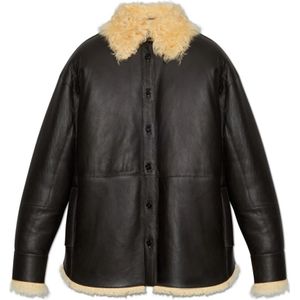 Acne Studios, Dames, Jassen, Zwart, Maat: S Leer,