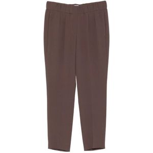 Brunello Cucinelli, Dames, Broeken, Bruin, Maat: XS Zijde,