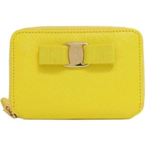 Salvatore Ferragamo Pre-owned, Dames, Pre-owned, Geel, Maat: ONE Size Leer,