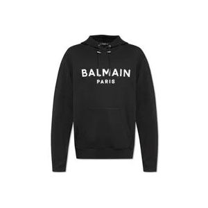 Balmain Sweatshirt met logo , Black , Heren , Maat: M