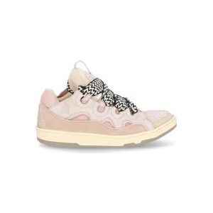 Lanvin Roze Leren Sneakers met Ademende Details , Pink , Dames , Maat: 36 EU