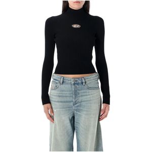 Diesel, Dames, Truien, Zwart, Maat: M Viscose,