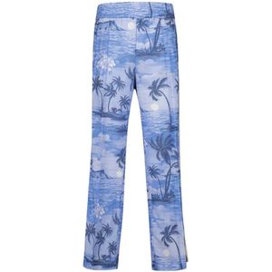 Palm Angels, Heren, Broeken, Blauw, Maat: L Katoen,