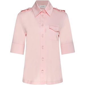 Sportmax, Dames, Blouses & Shirts, Roze, Maat: S Katoen,