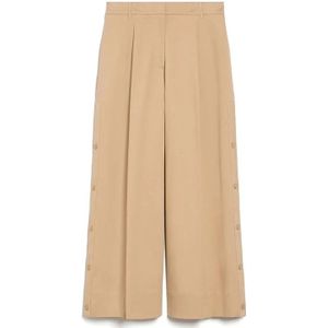 Weekend Max Mara, Dames, Broeken, Beige, Maat: XS Katoen,