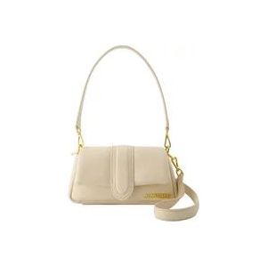 Jacquemus Leren Schoudertas met Handvat en Afneembare Crossbody , Beige , Dames , Maat: ONE Size