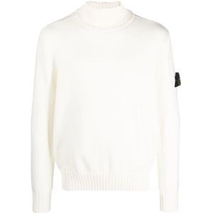 Stone Island, Heren, Truien, Wit, Maat: 2XL Katoen,