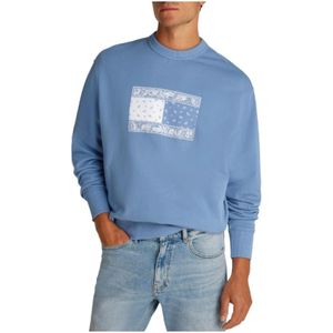 Tommy Hilfiger, Heren, Sweatshirts & Hoodies, Blauw, Maat: S Katoen,