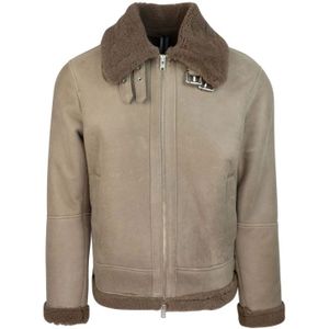 Dfour, Heren, Jassen, Bruin, Maat: L Leer,