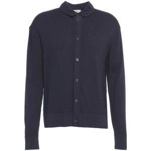 Paolo Pecora, Heren, Truien, Blauw, Maat: XL Leer,