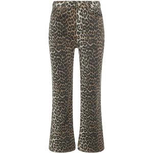 Ganni, Dames, Broeken, Bruin, Maat: W27 Katoen,