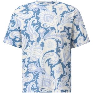 Etro, Heren, Tops, Blauw, Maat: M Katoen,