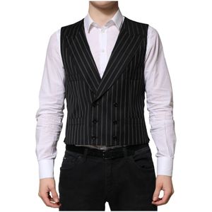 Dolce & Gabbana, Heren, Pakken, Zwart, Maat: L Wol,