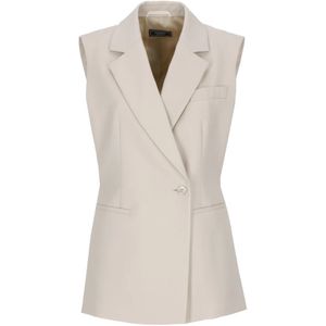 Peserico, Dames, Jassen, Beige, Maat: XS Wol,