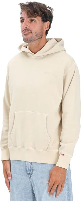 A8435-0034 - Hoodie - Beige - Katoen - Ontspannen Pasvorm