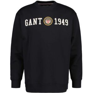 Gant, Heren, Sweatshirts & Hoodies, Zwart, Maat: XL