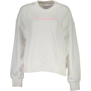 Calvin Klein, Dames, Sweatshirts & Hoodies, Wit, Maat: XL Katoen,