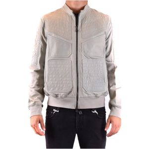 Neil Barrett, Heren, Jassen, Grijs, Maat: M Leer,