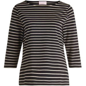 Betty Barclay - Gestreept Shirt - Zwart - Dames - U-halslijn - Leer