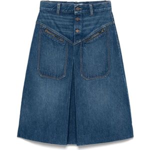 Chloé, Dames, Rokken, Blauw, Maat: XS Denim,