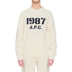A.p.c., Heren, Truien, Beige, Maat: L Wol,